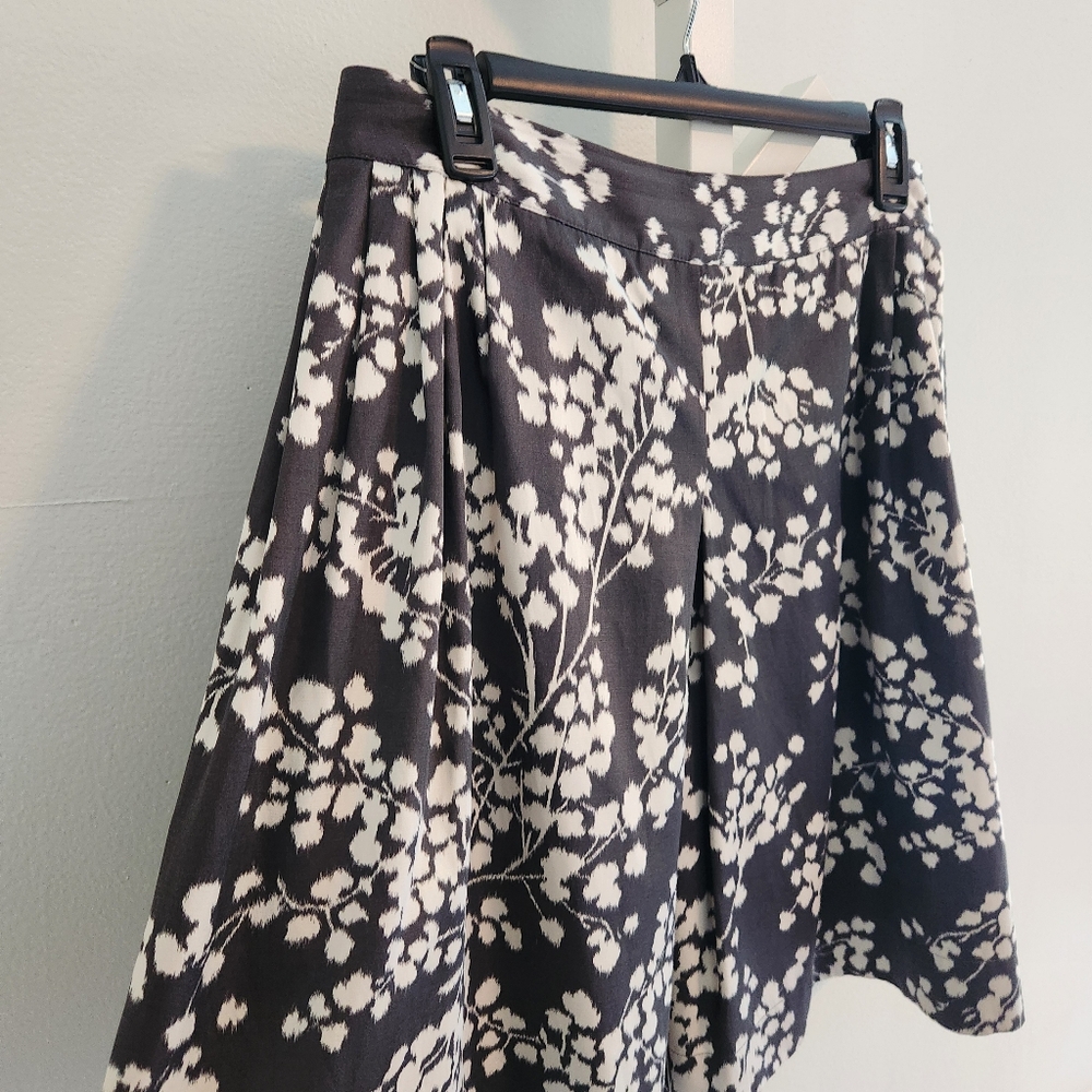 Anthropologie Moulinette Soeurs Firelight Pleated Silk Skirt Floral Ikat Sz 10 - Picture 6 of 11